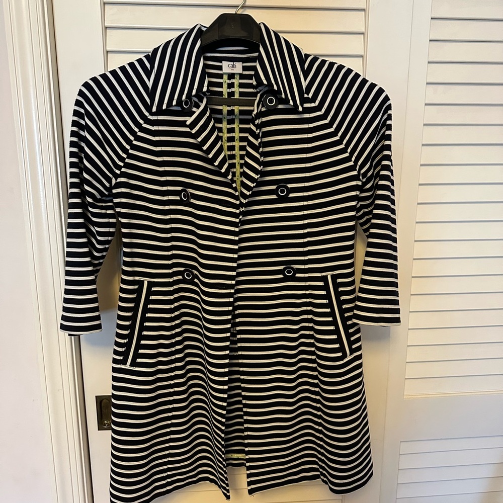 CAbi Monochrome Striped blazer